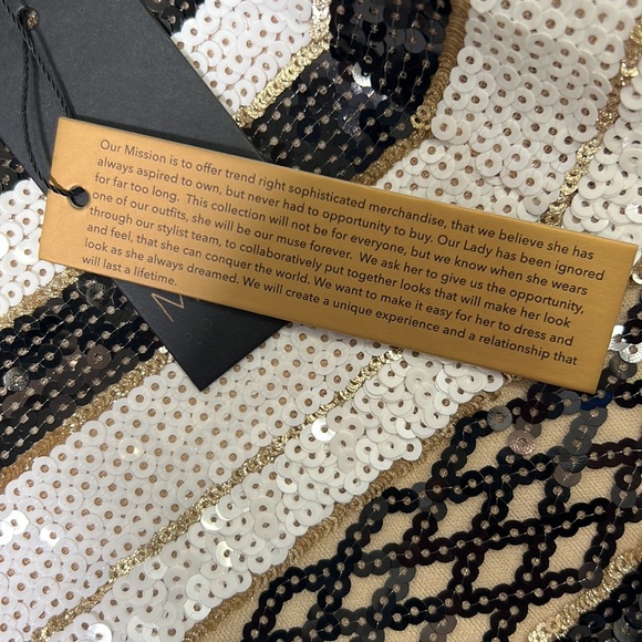 MARE’E POUR TOI ‘Flippy’ ALINE Sequin Skirt Size 24 Black, Brown, White - Picture 10 of 11